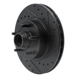 Ford Explorer Brake Rotor (1) - Front Right - R1 Concepts - Drilled & Slotted - Black - `95-`11